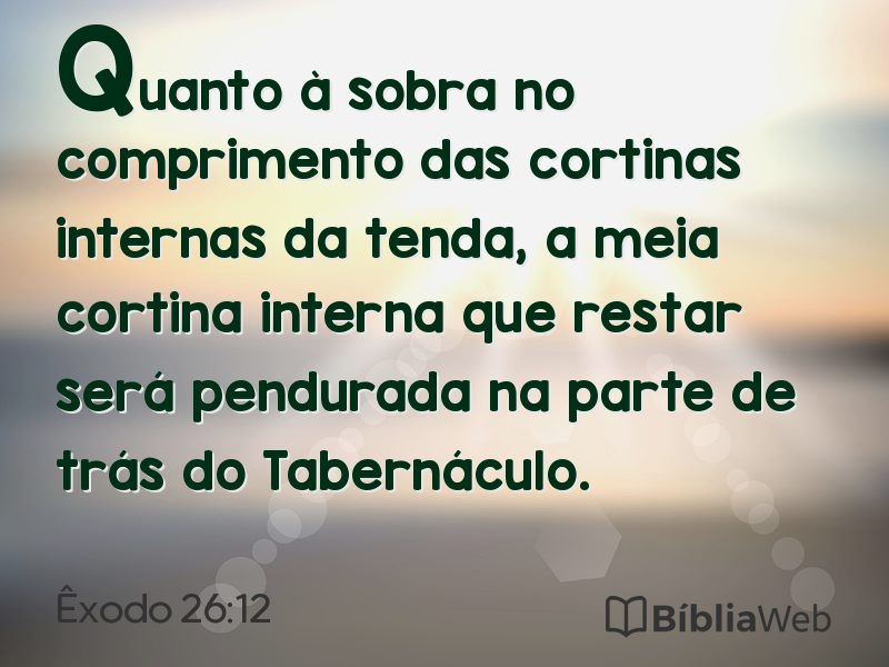 Êxodo 26:12 em imagem para compartilhar