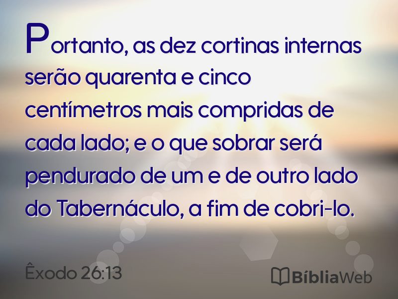 Êxodo 26:13 em imagem para compartilhar