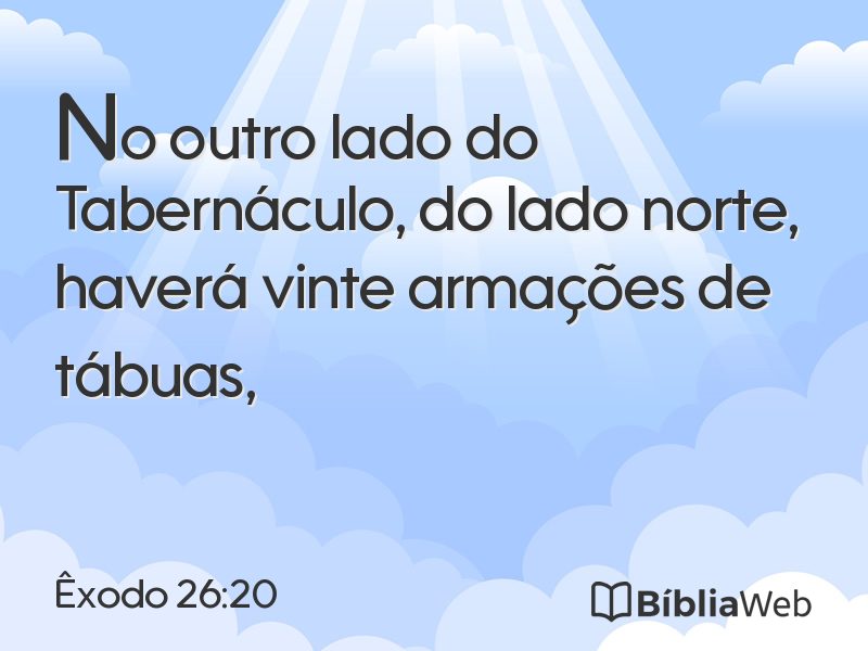Êxodo 26:20 em imagem para compartilhar
