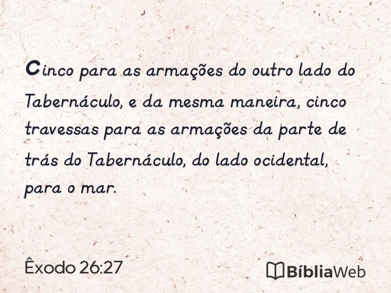 Êxodo 26:27 em imagem para compartilhar