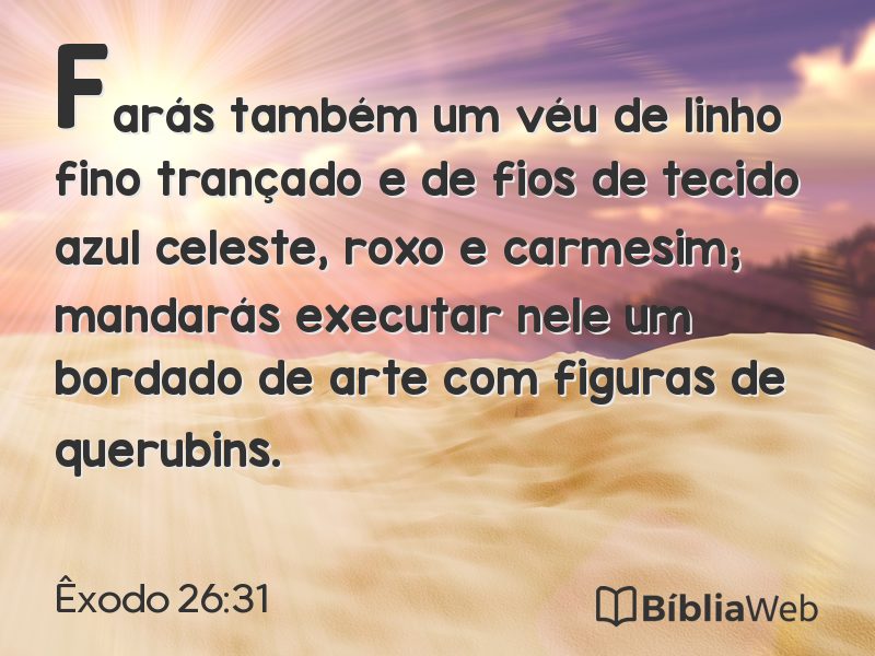 Êxodo 26:31 em imagem para compartilhar