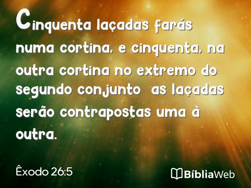 Êxodo 26:5 em imagem para compartilhar
