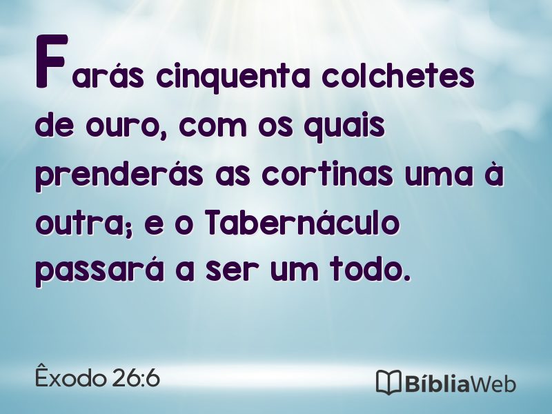 Êxodo 26:6 em imagem para compartilhar