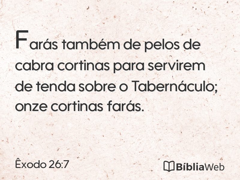 Êxodo 26:7 em imagem para compartilhar