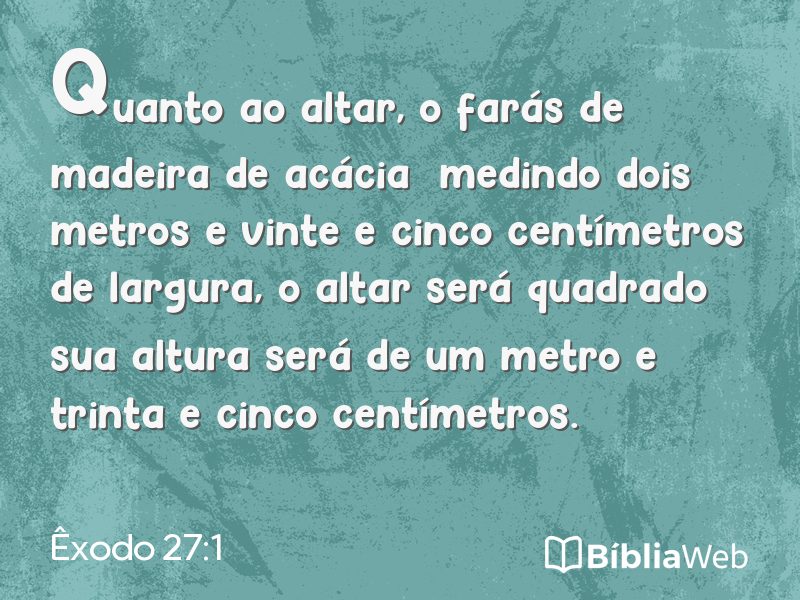 Êxodo 27:1 em imagem para compartilhar