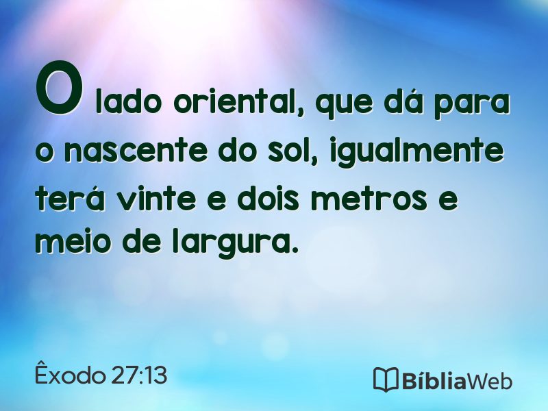 Êxodo 27:13 em imagem para compartilhar