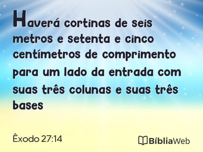 Êxodo 27:14 em imagem para compartilhar