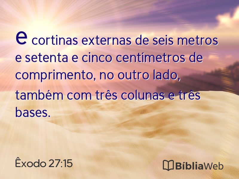Êxodo 27:15 em imagem para compartilhar