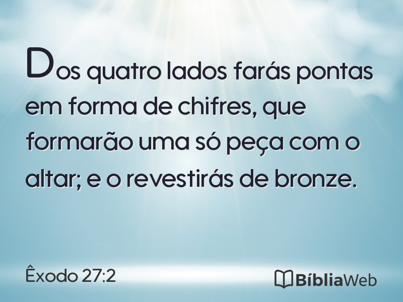 Êxodo 27:2 em imagem para compartilhar