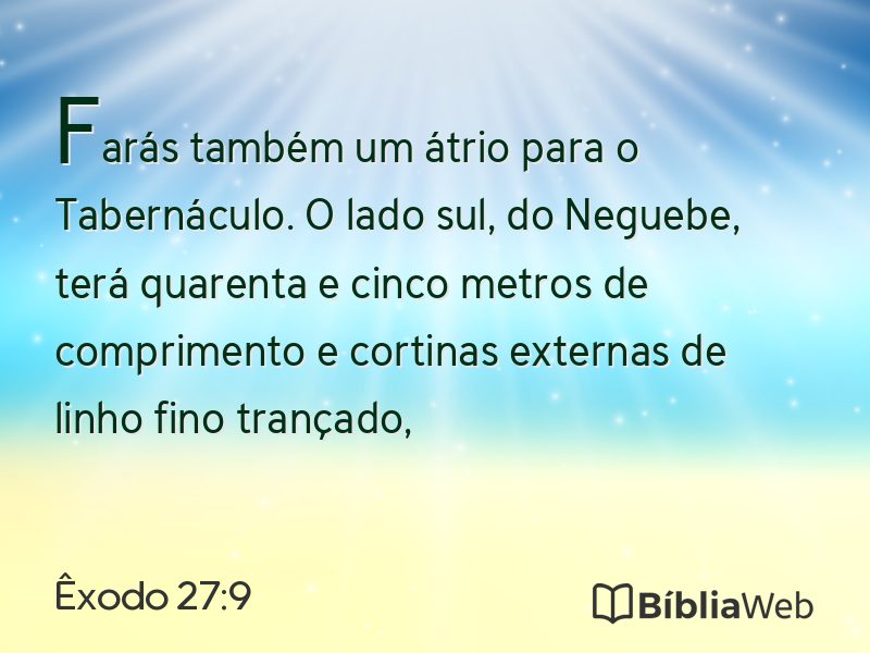 Êxodo 27:9 em imagem para compartilhar