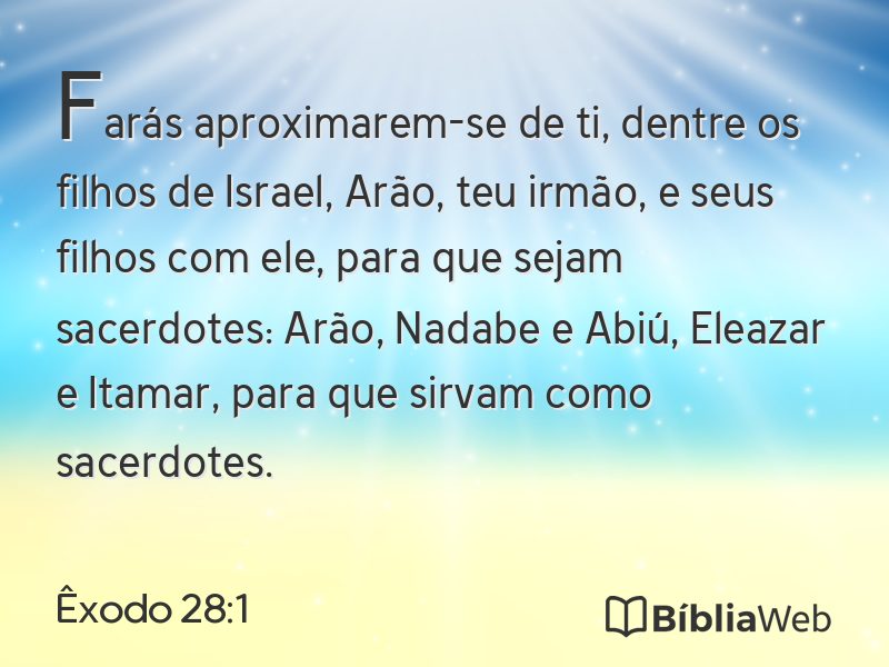 Êxodo 28:1 em imagem para compartilhar