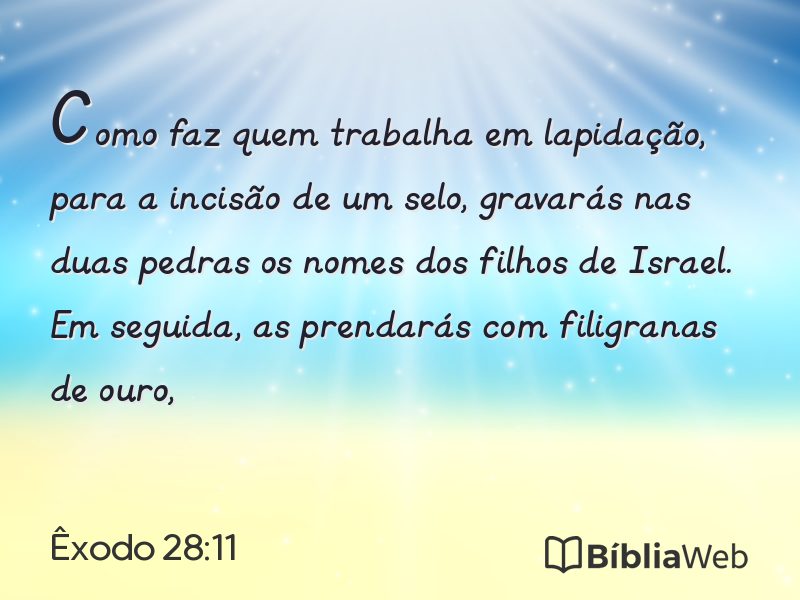 Êxodo 28:11 em imagem para compartilhar