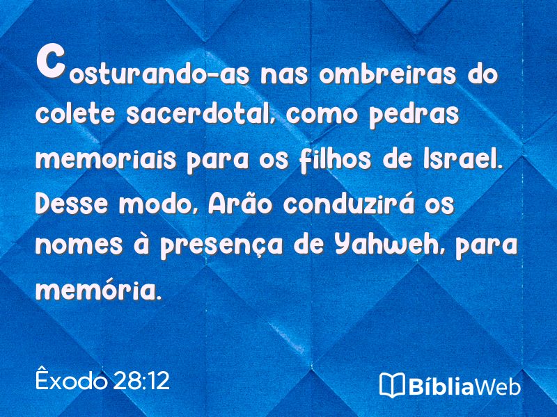 Êxodo 28:12 em imagem para compartilhar