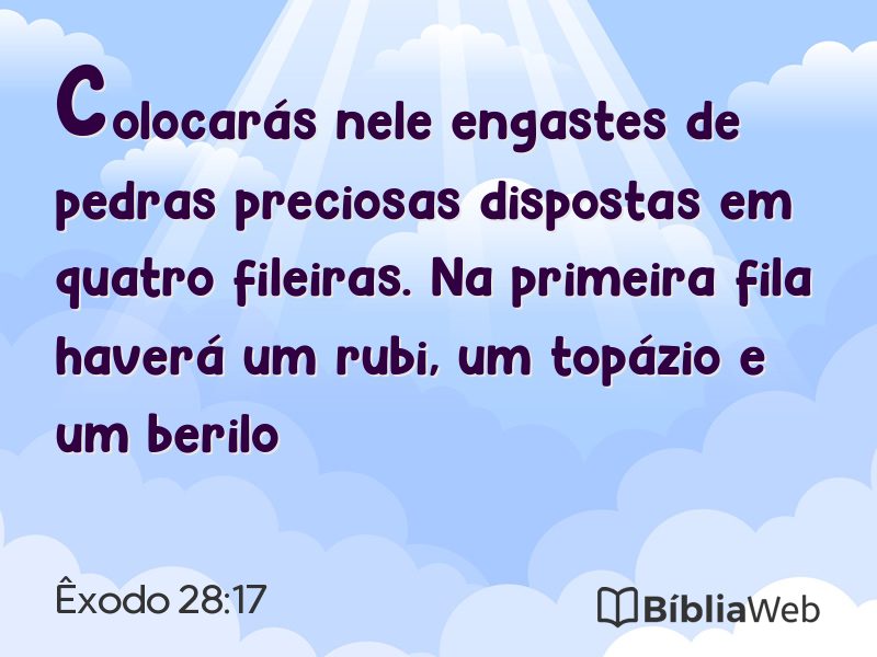 Êxodo 28:17 em imagem para compartilhar