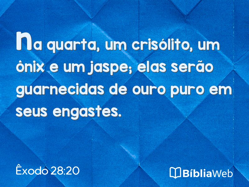 Êxodo 28:20 em imagem para compartilhar