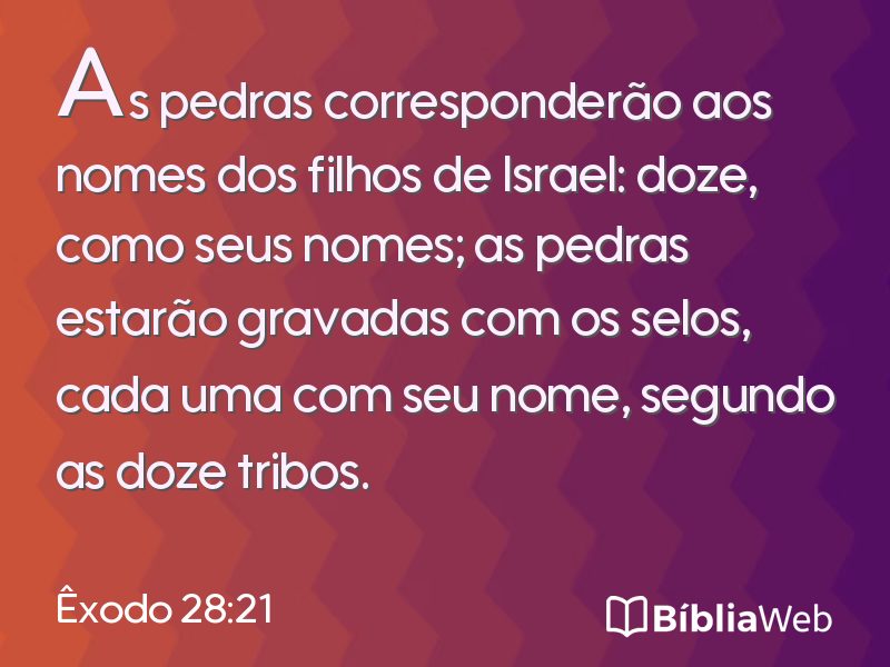 Êxodo 28:21 em imagem para compartilhar