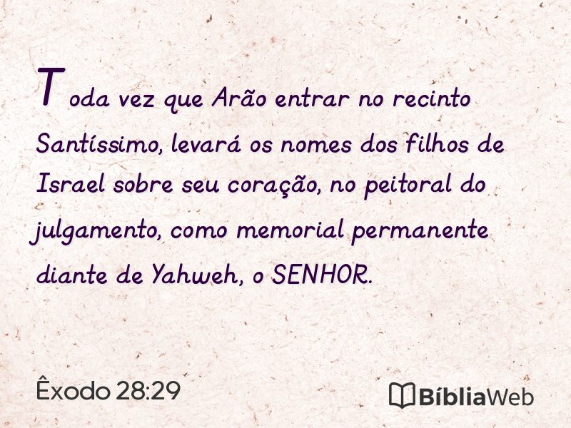Êxodo 28:29 em imagem para compartilhar