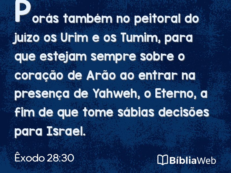 Êxodo 28:30 em imagem para compartilhar
