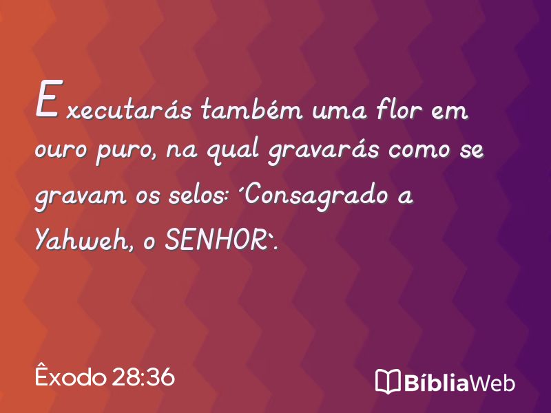 Êxodo 28:36 em imagem para compartilhar