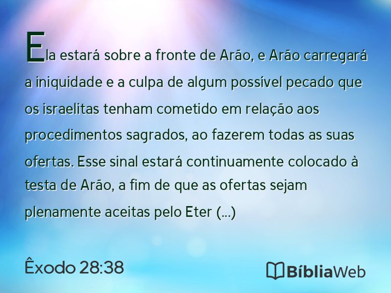 Êxodo 28:38 em imagem para compartilhar