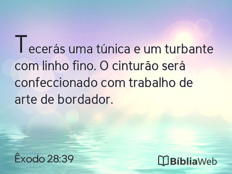 Êxodo 28:39 em imagem para compartilhar
