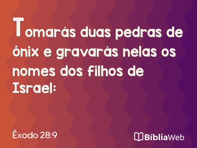 Êxodo 28:9 em imagem para compartilhar
