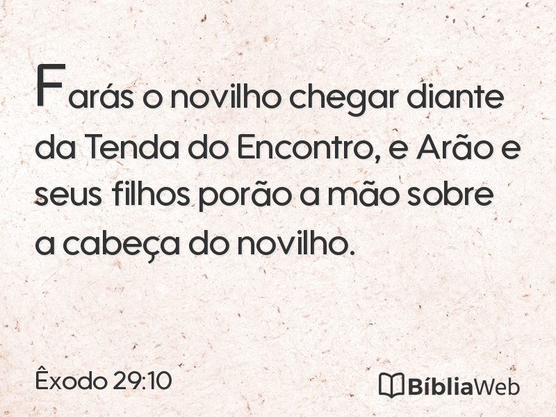 Êxodo 29:10 em imagem para compartilhar