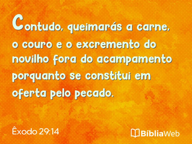 Êxodo 29:14 em imagem para compartilhar