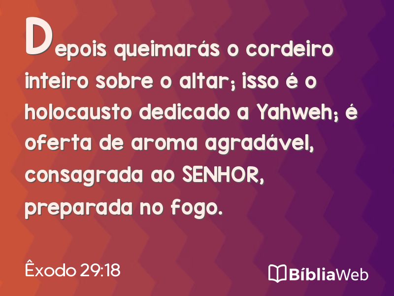 Êxodo 29:18 em imagem para compartilhar