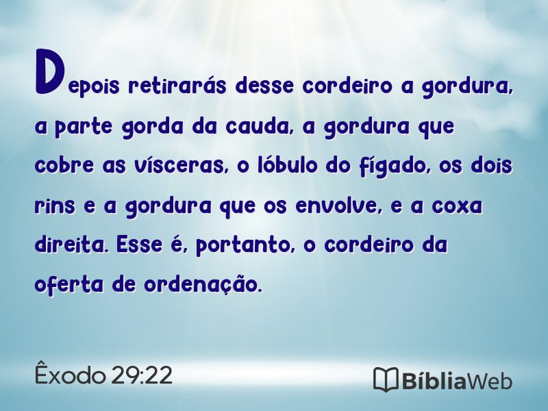 Êxodo 29:22 em imagem para compartilhar