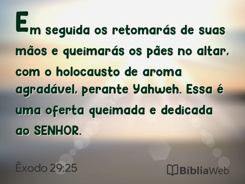 Êxodo 29:25 em imagem para compartilhar