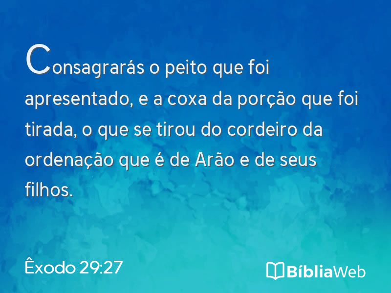 Êxodo 29:27 em imagem para compartilhar
