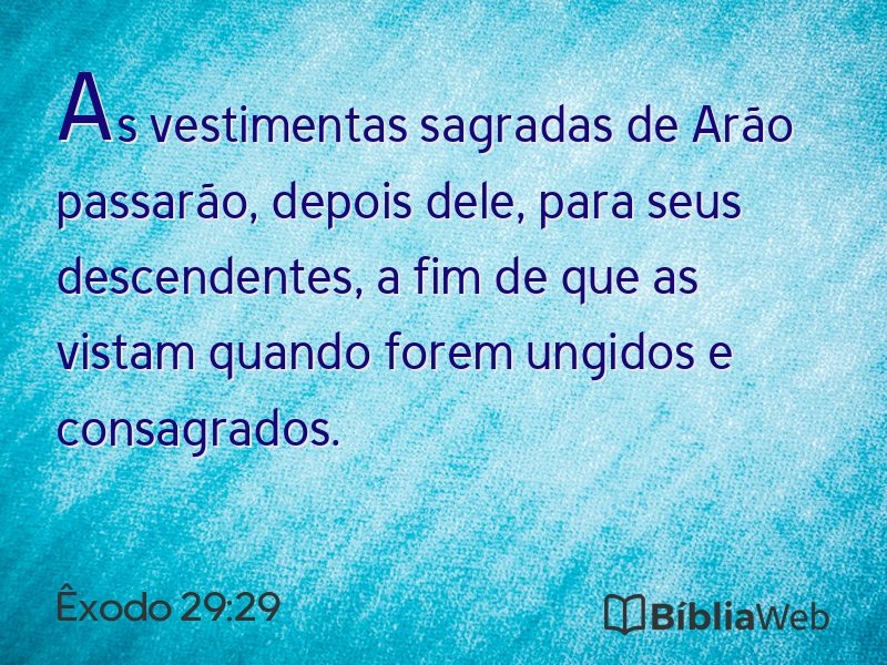 Êxodo 29:29 em imagem para compartilhar