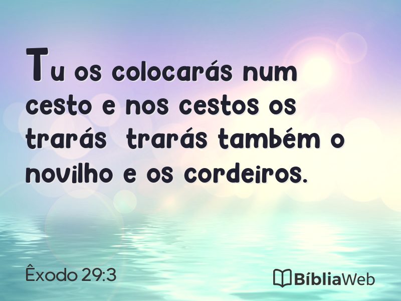 Êxodo 29:3 em imagem para compartilhar