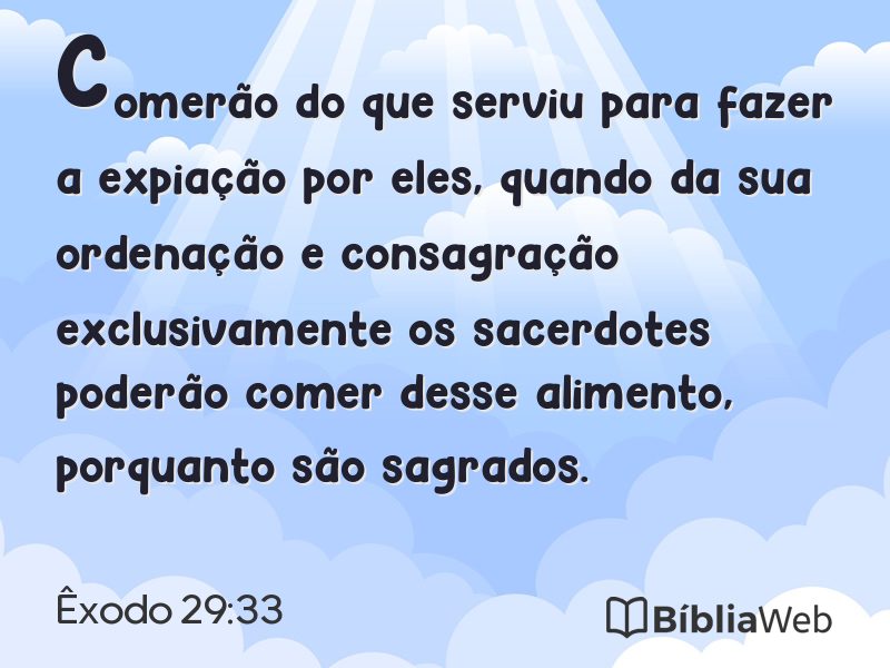 Êxodo 29:33 em imagem para compartilhar