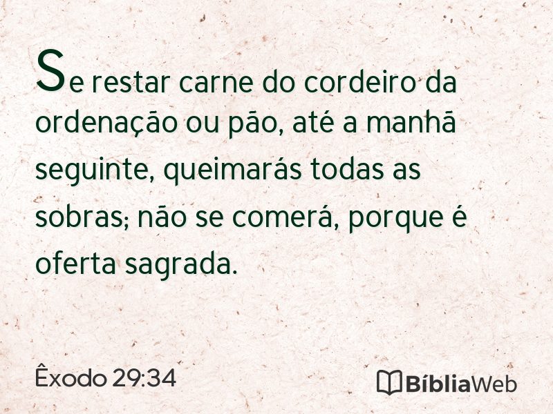 Êxodo 29:34 em imagem para compartilhar
