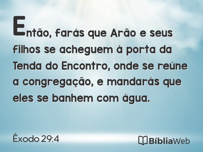 Êxodo 29:4 em imagem para compartilhar