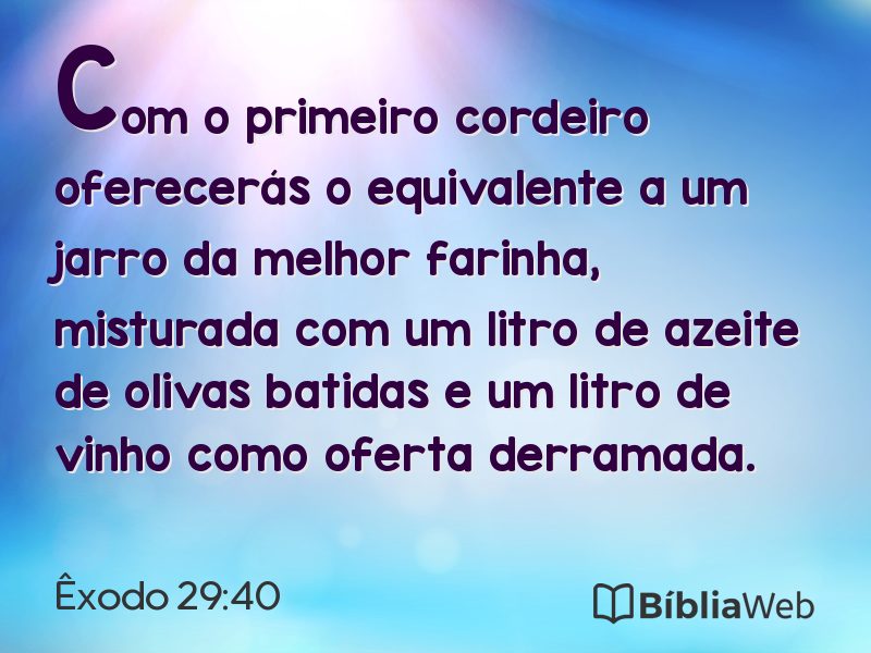 Êxodo 29:40 em imagem para compartilhar