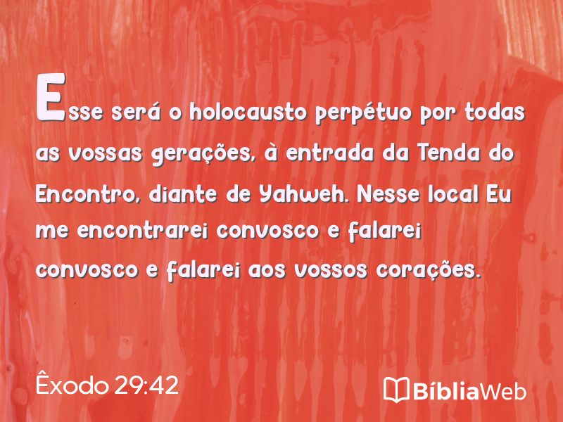 Êxodo 29:42 em imagem para compartilhar
