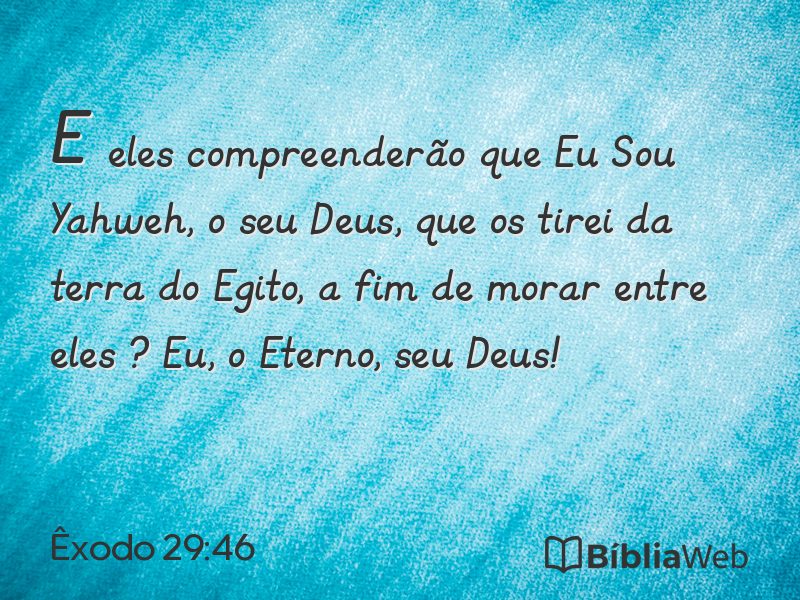 Êxodo 29:46 em imagem para compartilhar
