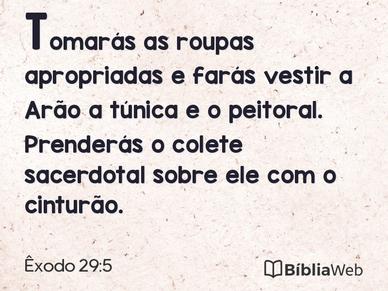 Êxodo 29:5 em imagem para compartilhar