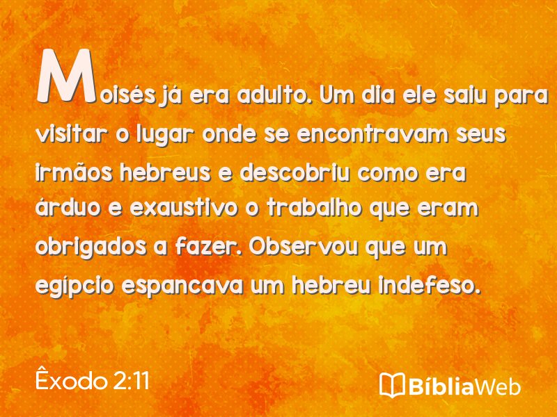 Êxodo 2:11 em imagem para compartilhar