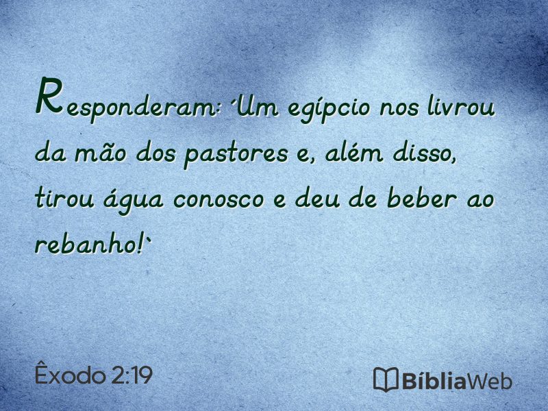 Êxodo 2:19 em imagem para compartilhar