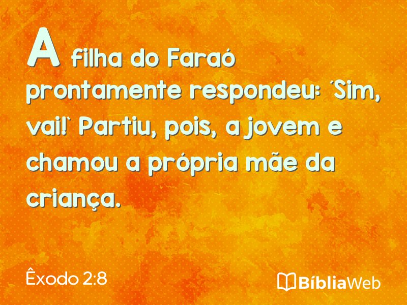 Êxodo 2:8 em imagem para compartilhar