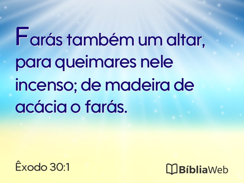 Êxodo 30:1 em imagem para compartilhar