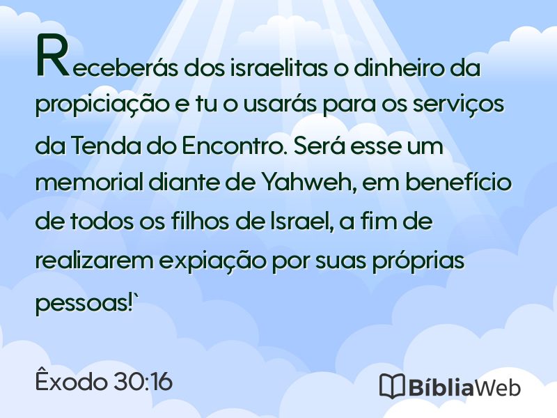 Êxodo 30:16 em imagem para compartilhar