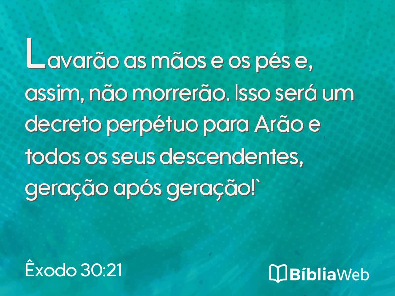 Êxodo 30:21 em imagem para compartilhar