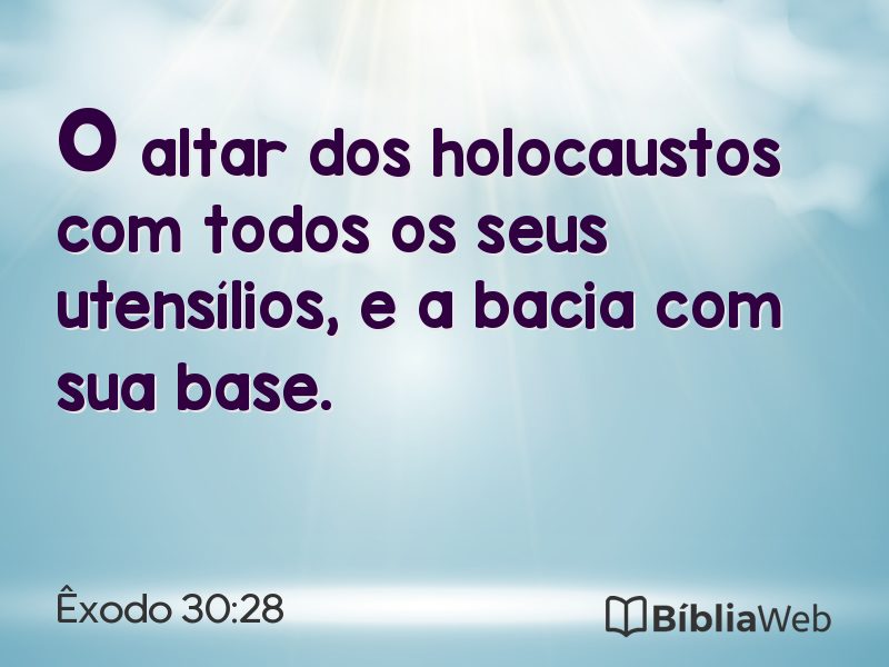 Êxodo 30:28 em imagem para compartilhar