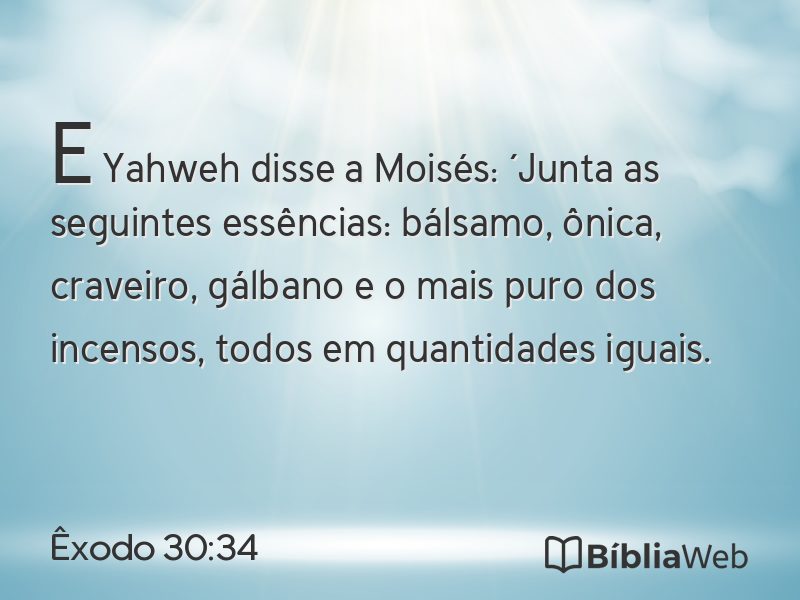 Êxodo 30:34 em imagem para compartilhar