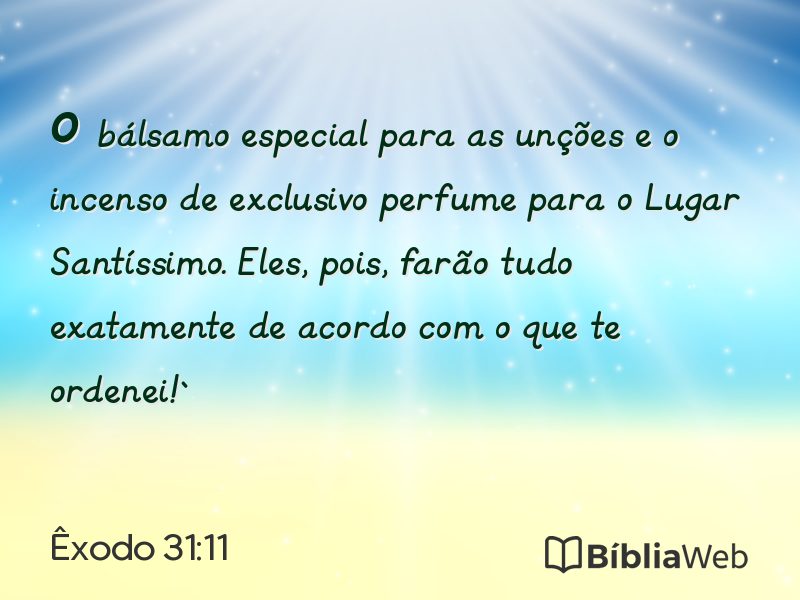 Êxodo 31:11 em imagem para compartilhar